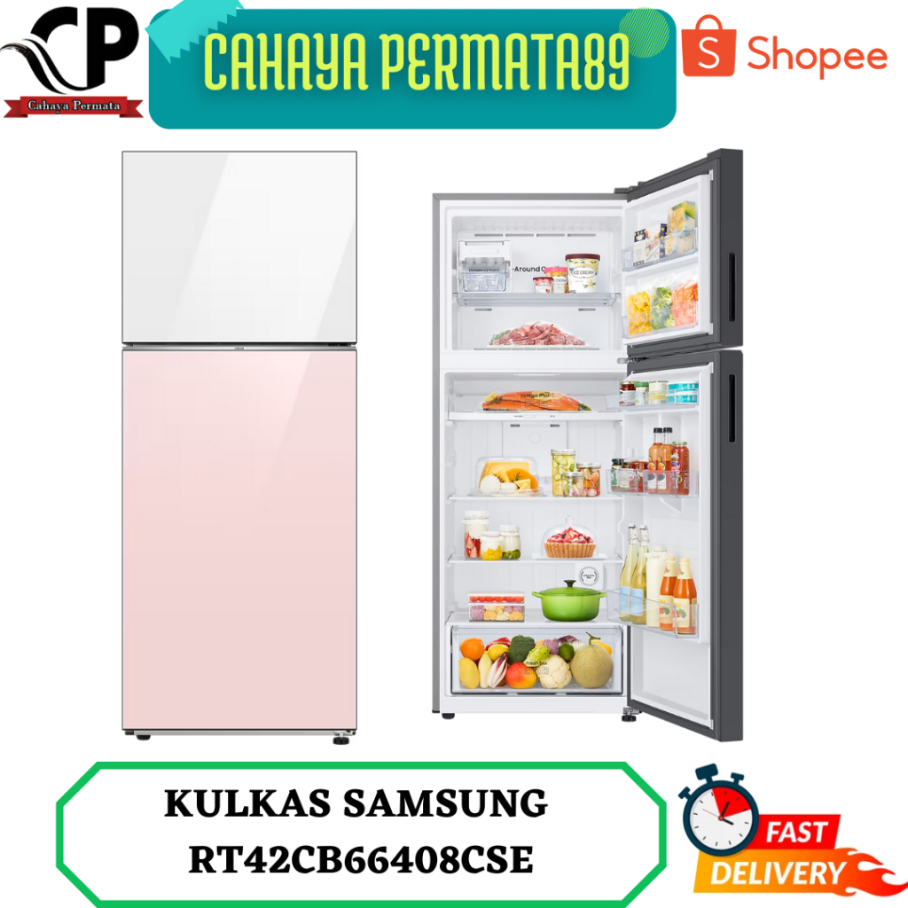 SAMSUNG RT42CB66408C KULKAS 2 PINTU 348 Liter SAMSUNG BESPOKE RT42 RT42CB66408CSE