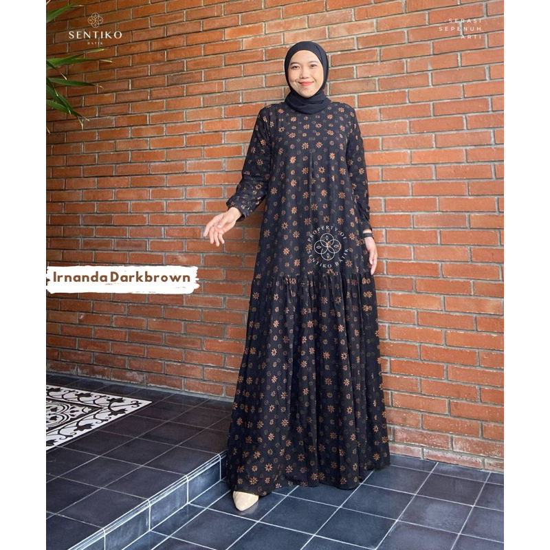 Dress Batik cap rayon Premium  Irnanda Original Sentiko Batik