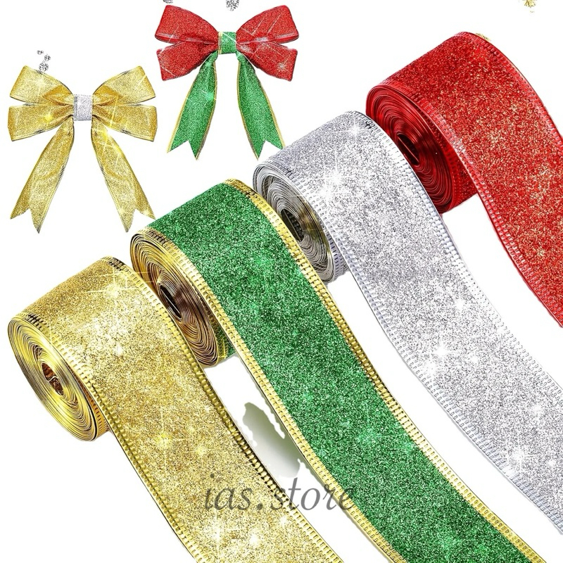 

1 ROLL \ 25 YARD PITA NATAL 4CM GLITTER TEPI KAWAT