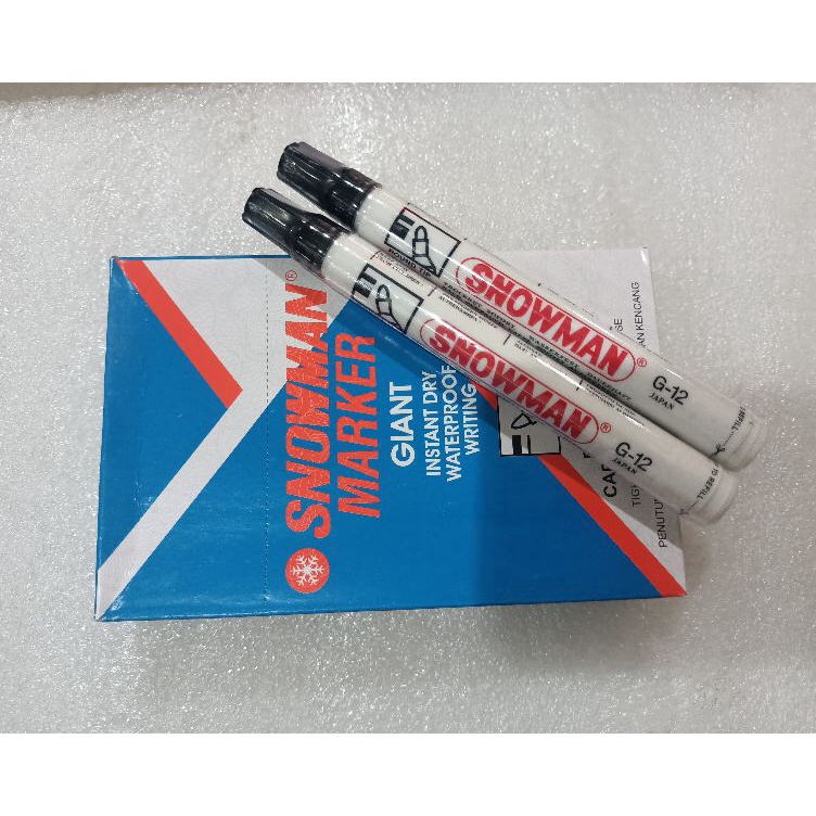 

KODE K12H spidol snowman permanen G 12 warna hitam 12pcs