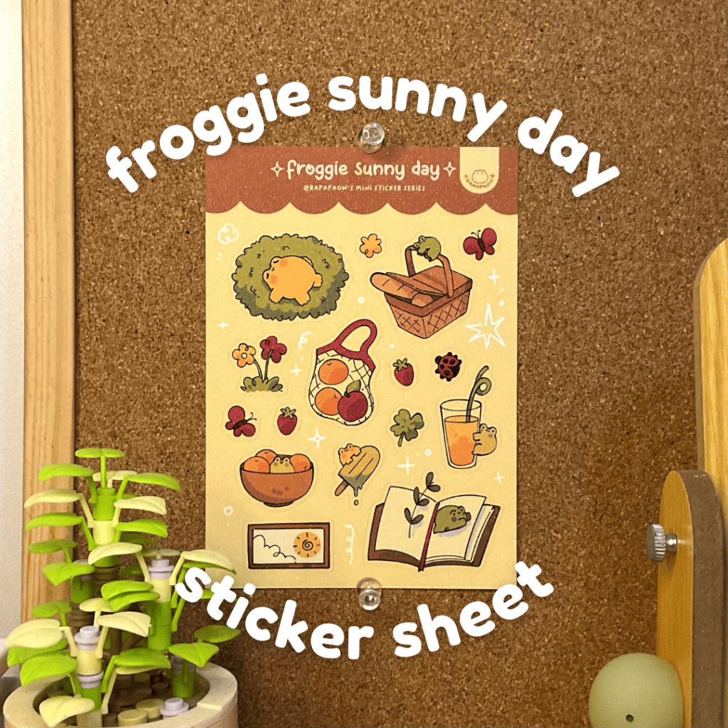 

RAPAPAOW | Froggie Sunny Day - A6 Kisscut Glittered Sticker Sheet
