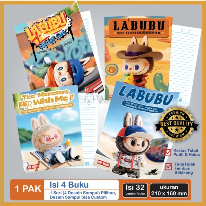 

BUKU TULIS SEKOLAH CUSTOM COVER LABUBU HEADLINE