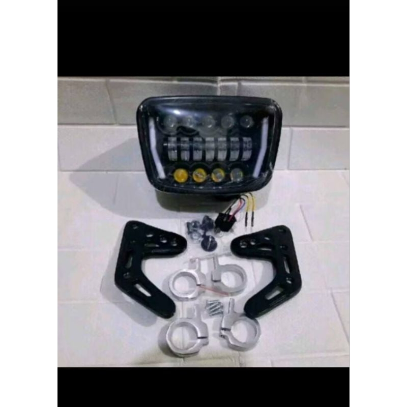 (COD) LAMPU DEPAN RX KING SET BREKET PNP SHOCK RX KING NINJA BYSON LAMPU OVAL RX KING LED