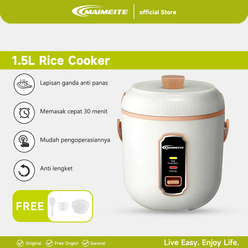 MAIMEITE Rice Cooker 1.5L Magic Com Multifungsi/Panci anti lengket penanak nasi 1.5L Magiccom Kecil 