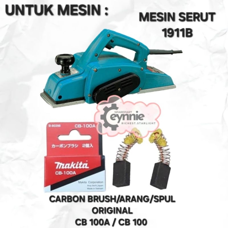 CARBON BRUSH SERUT KAYU 110MM 1911B MAKITA CB 100 CB100 ORIGINAL ARANG SPUL MESIN SERUT KAYU 110MM 1