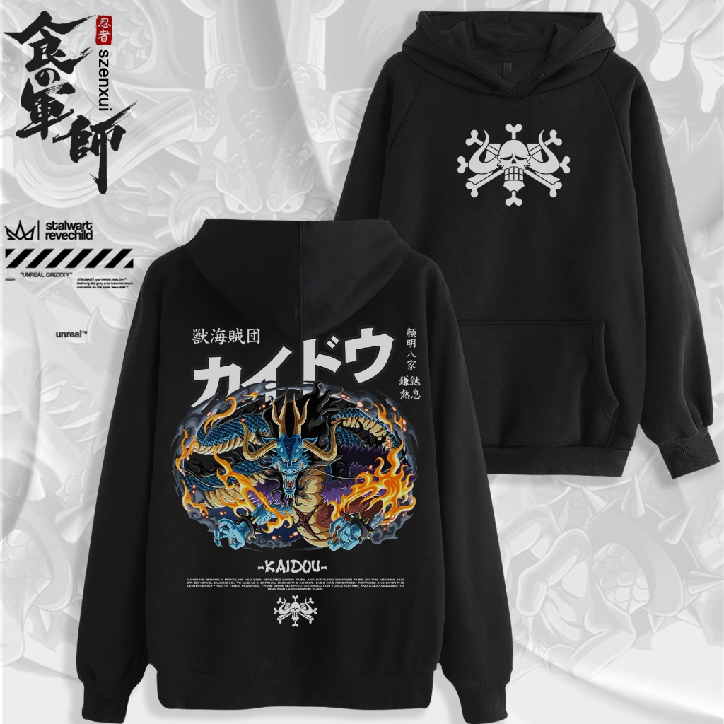 Streetwear Japanese Anime Hoodie One Piece Kaido Dragon - Kaido Powerfull Beasts Pirates