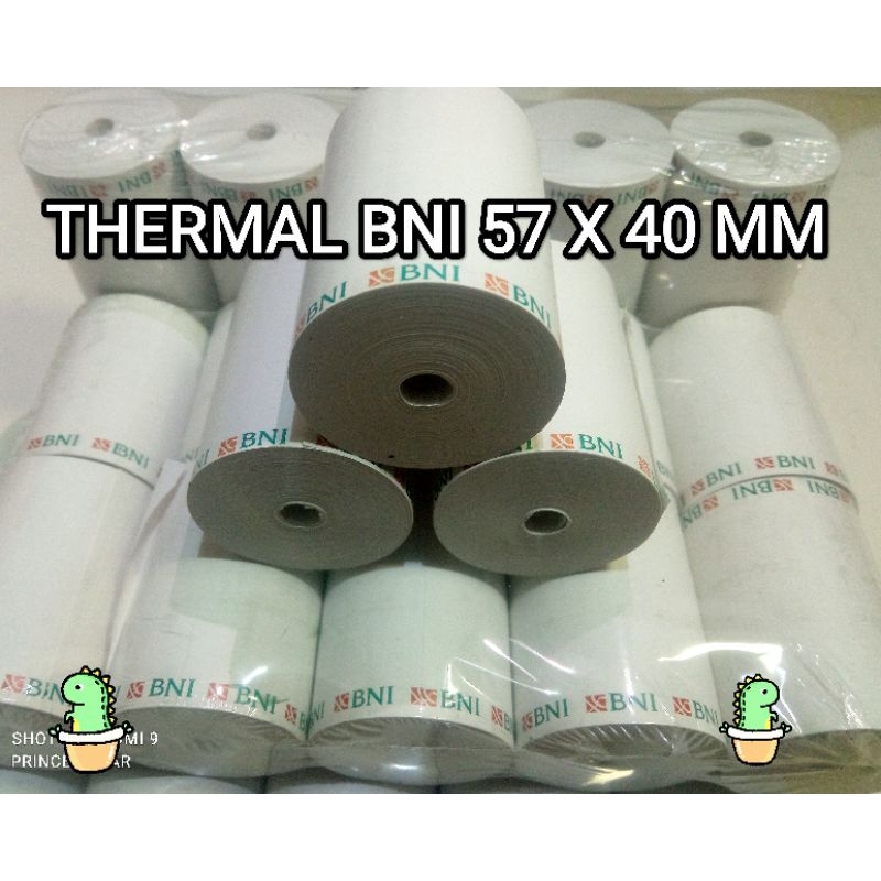 

Kertas Print Struk Thermal Logo BNI Ukuran 57x40 mm isi 10 roll Coreless