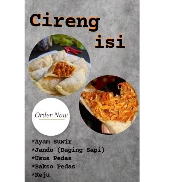 

CIRENG MANTUL ISI AYAM SUWIR PEDAS /KEJU/ JANDO MERCON/BAKSO PEDAS /USUS PEDAS