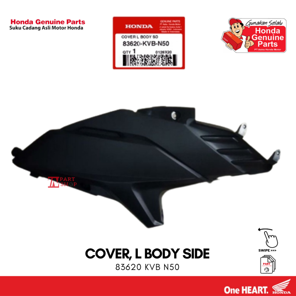 Cover Sambungan Body Kiri (Cover Left Body Side) - Vario 110 Techno / 83620-KVB-N50
