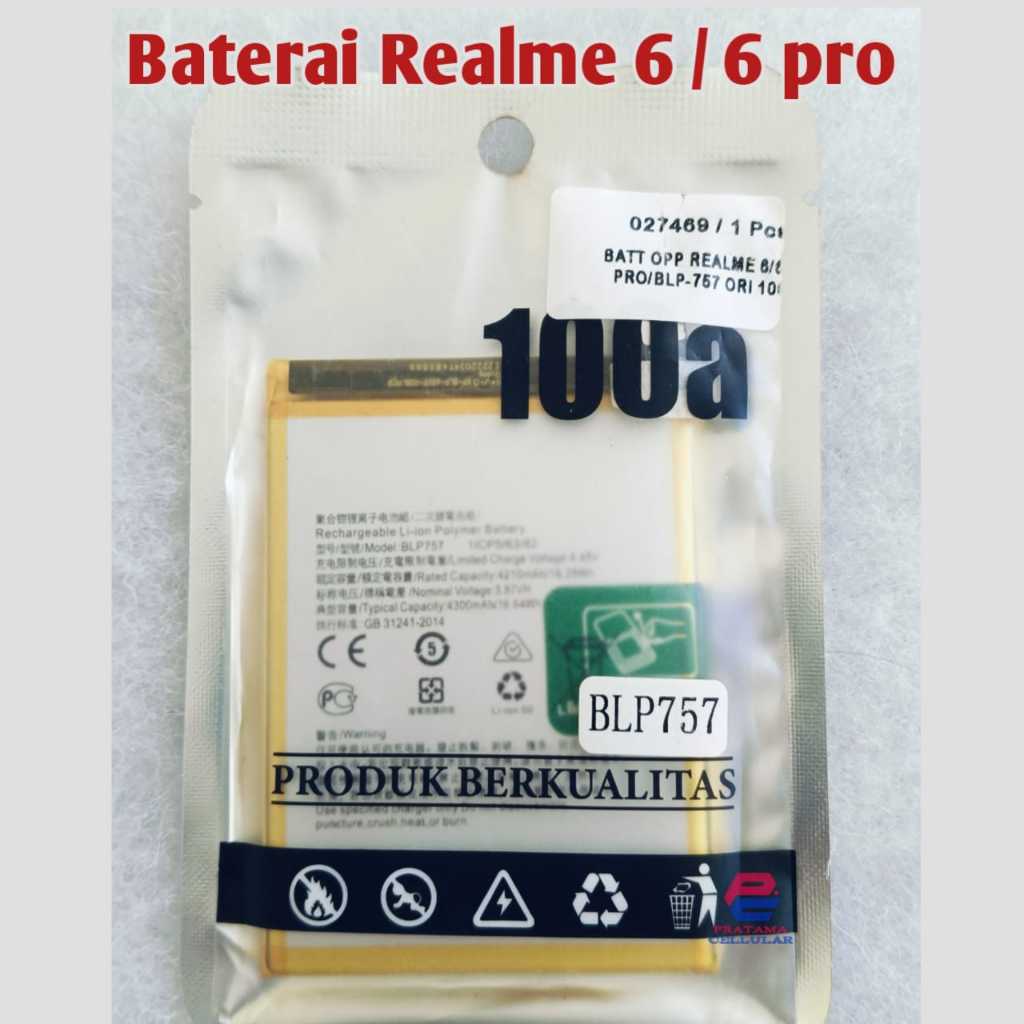 Baterai Realme 6 / Realme 6S / Realme 6 Pro BLP757 orignal