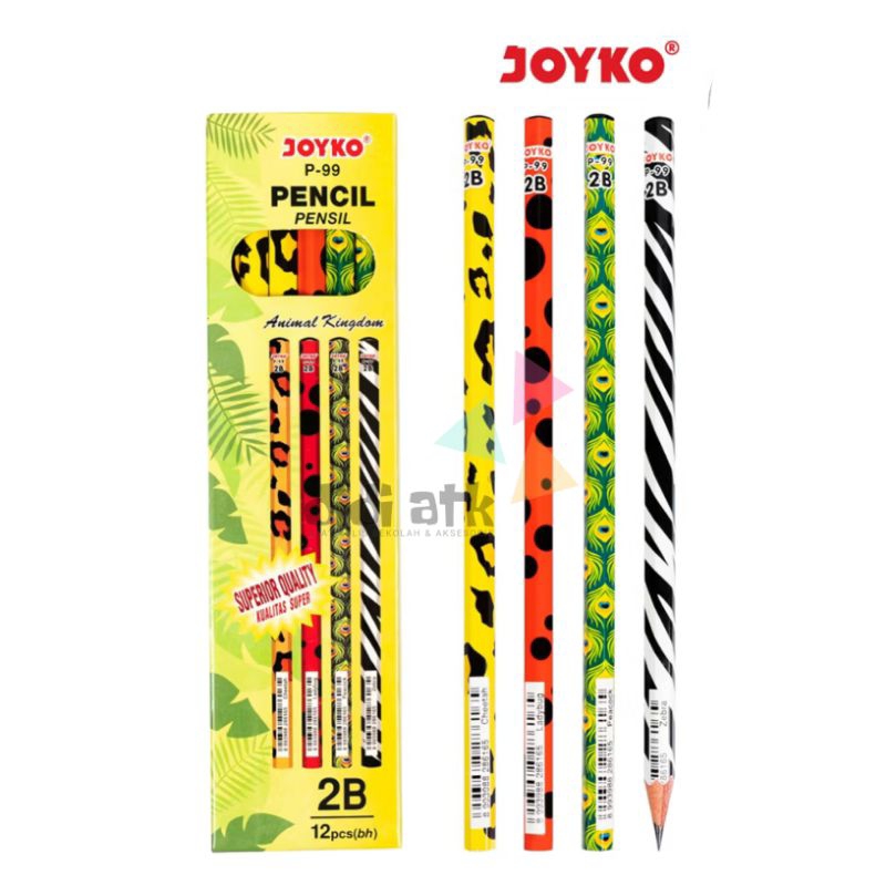 

Pensil Pencil 2B Joyko P-99 Animal Kingdom 1 Pak Isi 12 Pcs