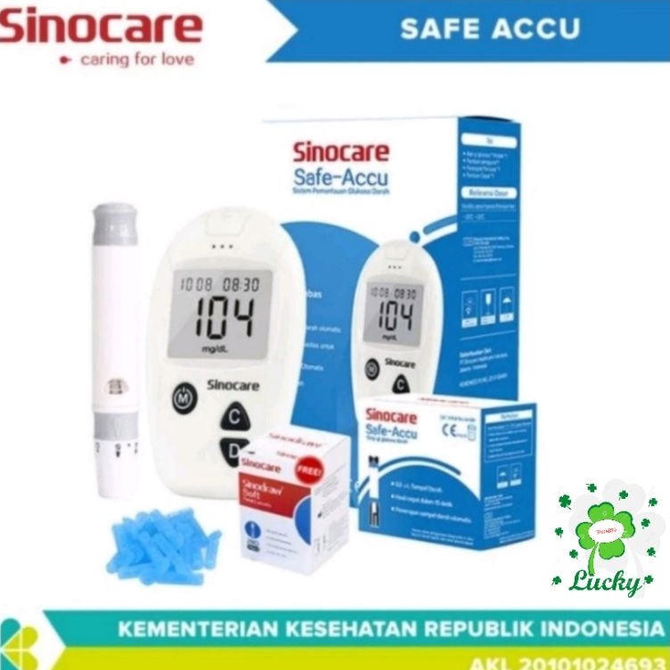 Grosir Diskon  Sinocare SafeAccu Alat Tes Gula Darah  SINOCARE Safe Accu alat ukur gula darah  Alat 