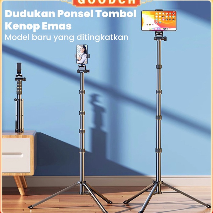 First Surprise  GOODCH Tripod Handphone 21 cm Besi Plus Mini ball head Holder Tripod Hp Ring Light 2