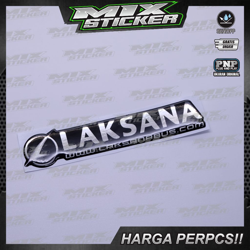 Emblem logo laksana / emblem timbul laksana / sticker laksana / stiker logo laksana / emblem 3d laks