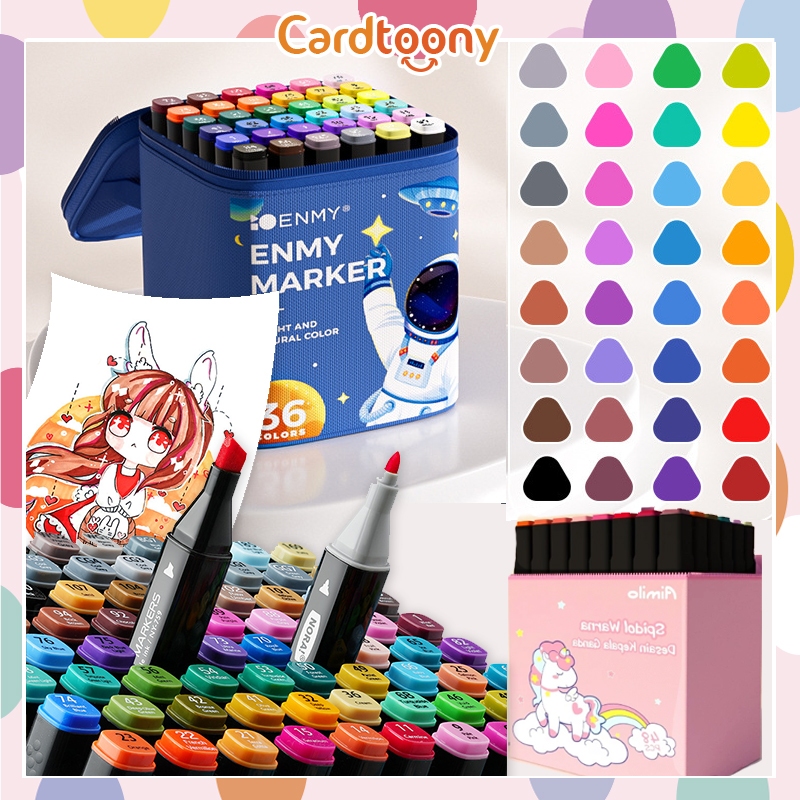 

Spidol Sketsa Dual Tip Warna Warni Sketch Marker 2 Sisi Kartun Marker Set 24/36/48/60/80 Warna