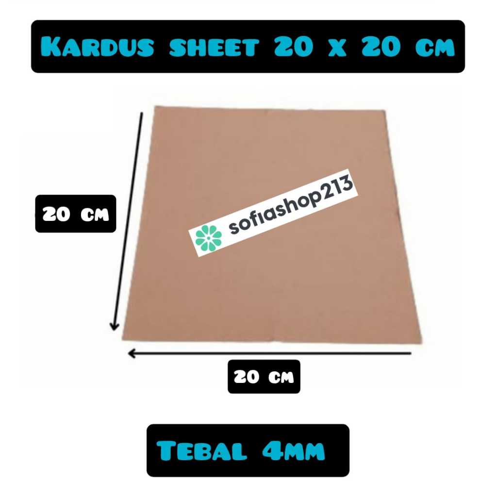 

kardus sheet lembaran ukuran 20x20 cm / 20x20 cm tebal 4 mm C-flude