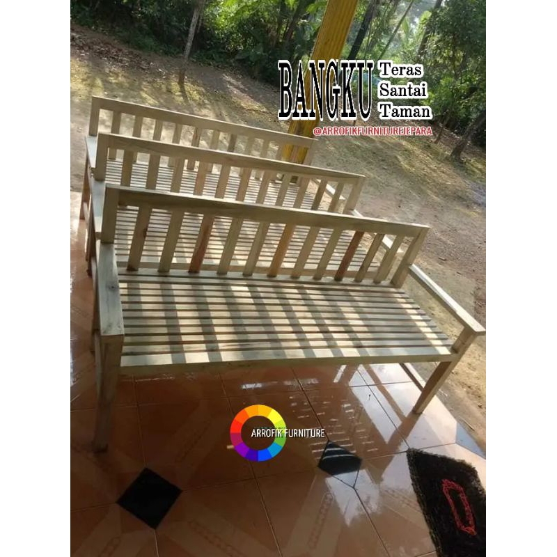 BANGKU TERAS BANGKU SANTAI BANGKU TAMAN TEMPAT DUDUK TERAS TAMAN SANTAI KAYU MAHONI