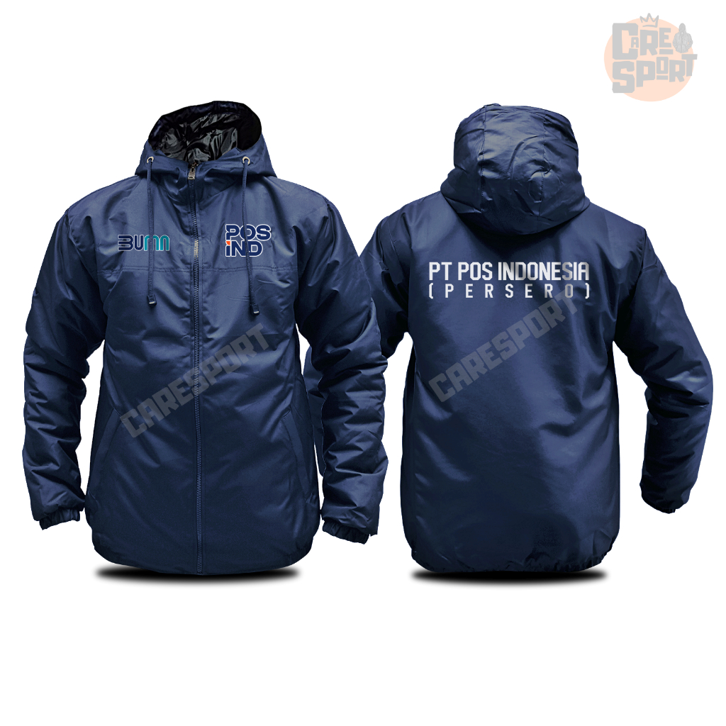 JAKET KURIR POS IND CUSTOM SEMI WF / JAKET PT CUSTOM / JACKET WINDBREAKERS / JAKET ELEGANTER PRIA