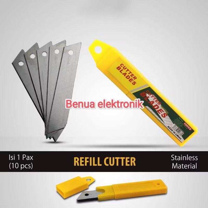 

Obral Isi Reffil BESAR Cutter Besar/ isi Cutter Besar 1 Tube isi 10 Pisau