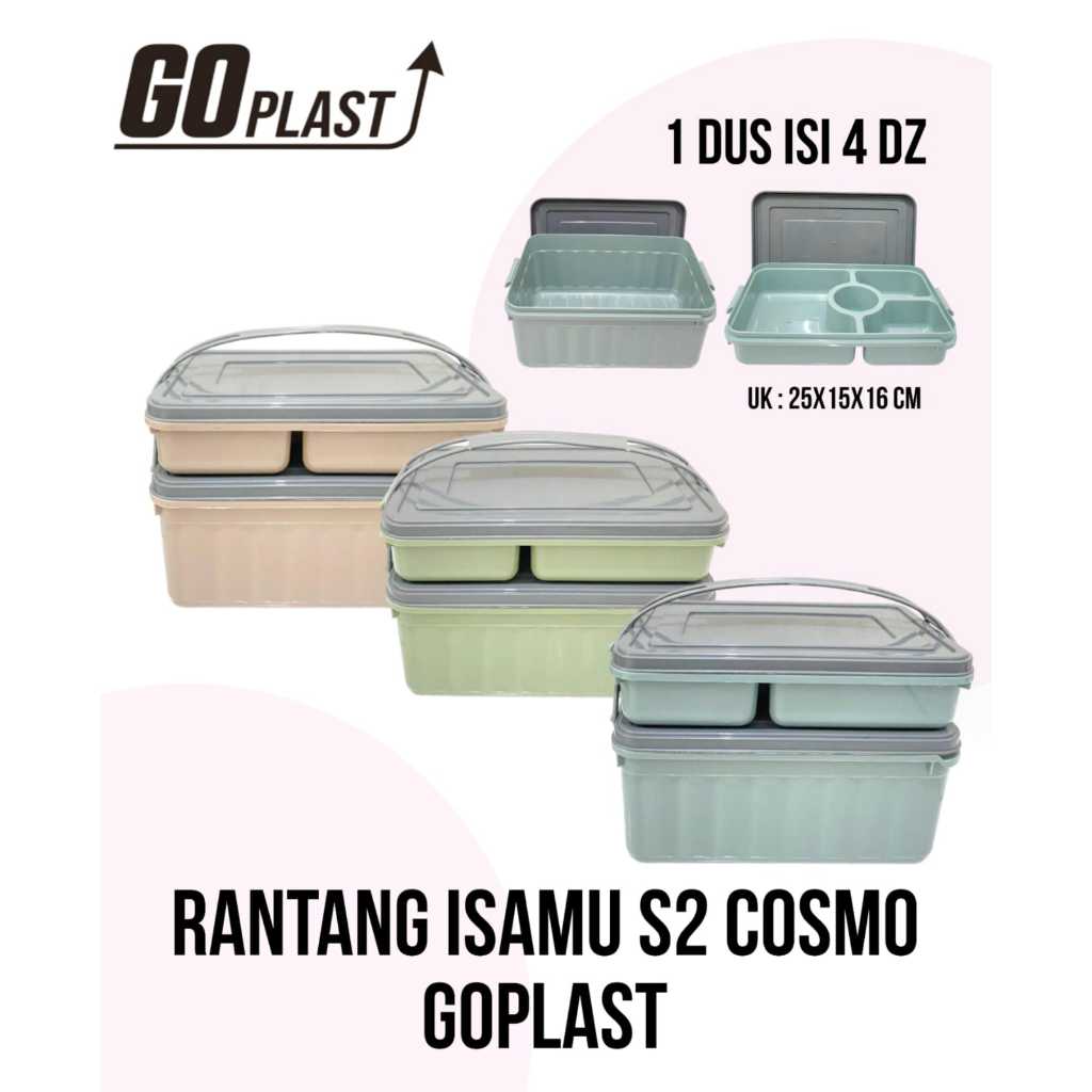 Rantang Susun 2 Isamu Goplast Warna Plastik Wadah Tempat Makan Bekal Anak