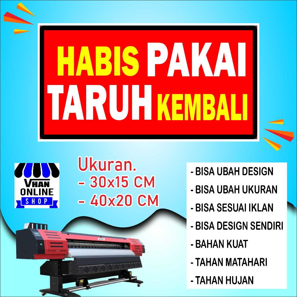 

Cetak Sticker Tempelan Habis Pakain Taruh Kembali Merah