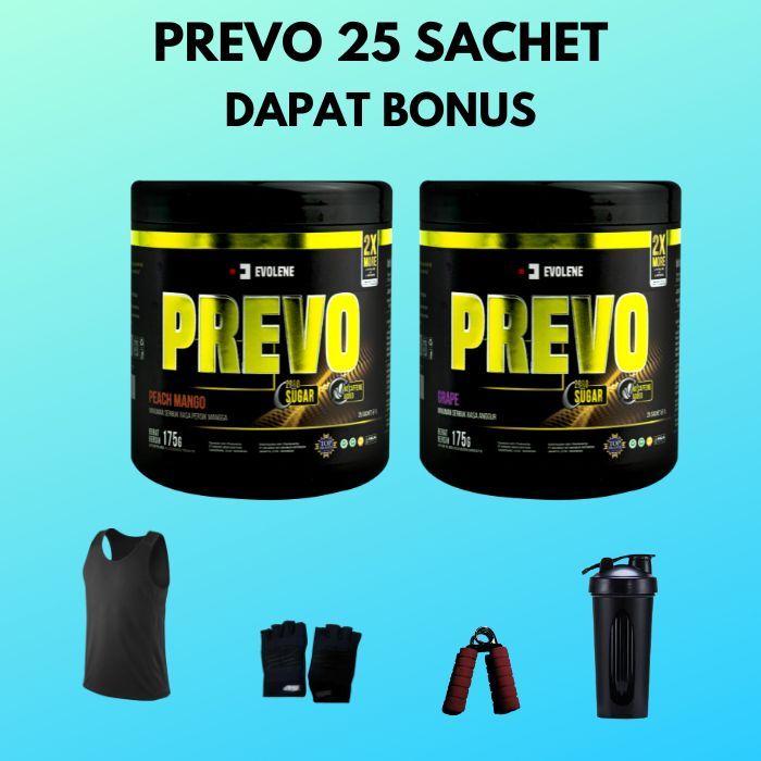 PREVO 1 BOTOL EVOLENE ISI PRE WORKOUT EVOLENE BPOM HALAL ENERGY DRINK PREVO
