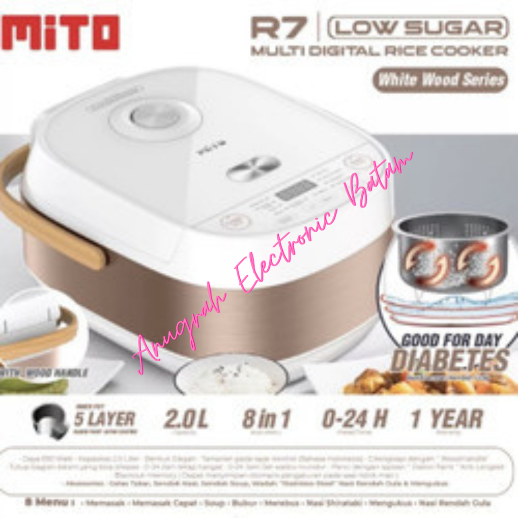 Rice Cooker Mito R7 Low Carbo Less Sugar Lo RiceCooker Rendah Gula BATAM