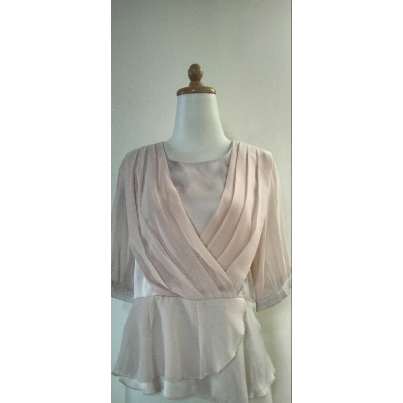 Blouse Branded Preloved Blouse Forever New Preloved Blouse Pesta Preloved, Blouse Nude