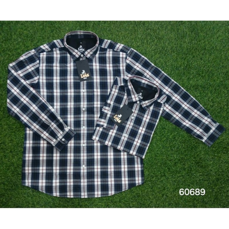 BAJU KEMEJA LOIS JEANS ORIGINAL BAJU PRIA LENGAN PANJANG POLOS KOTAK SALUR PRINTING TERLARIS