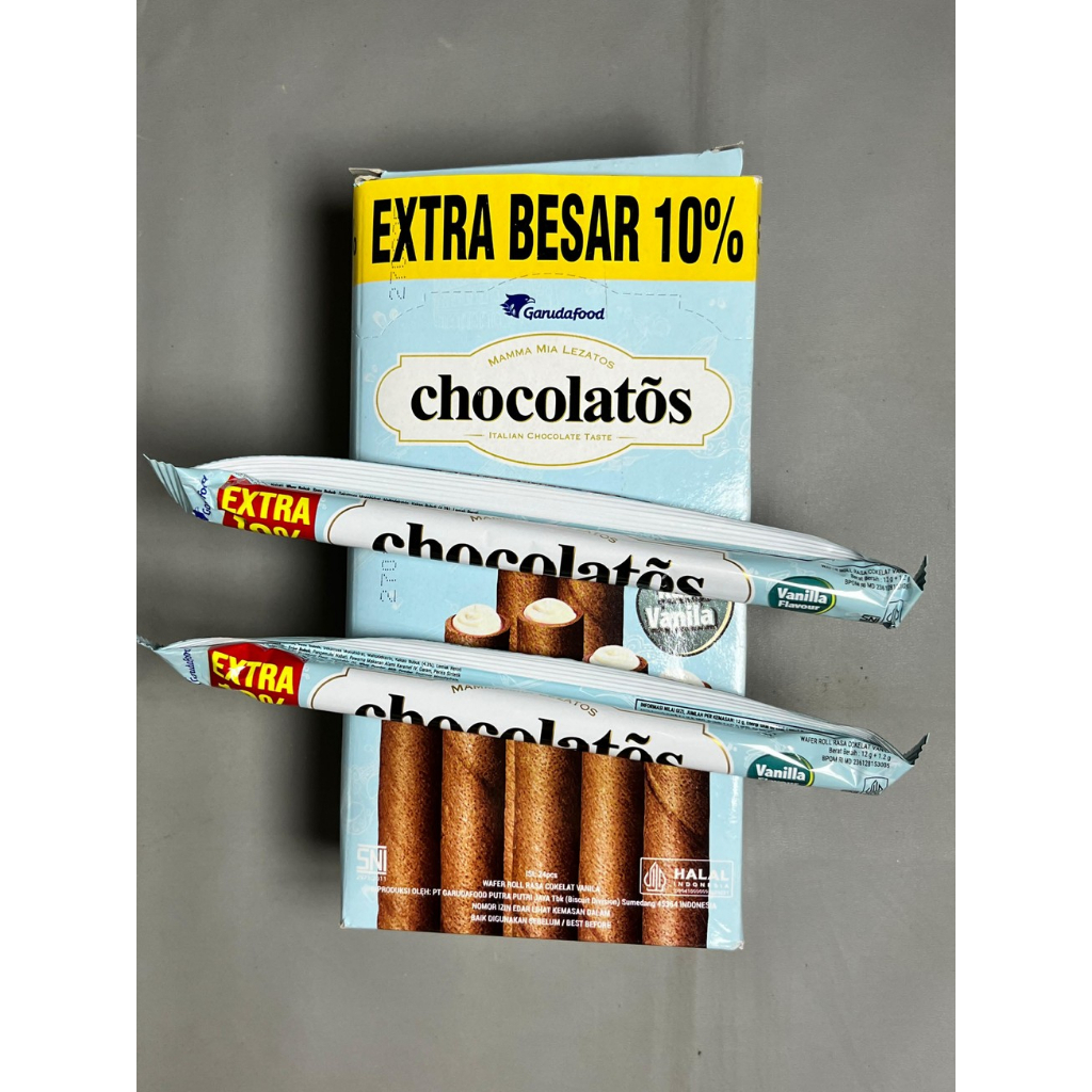 

Chocolatos Wafer Roll Rasa Vanilla - Extra Besar 10%