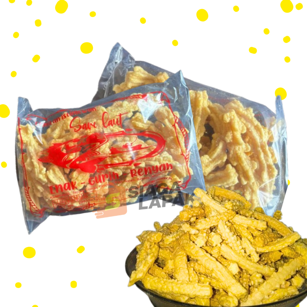 

Kerupuk Manggar Akar 85gr Cap Sari Laut Krupuk Siap Makan