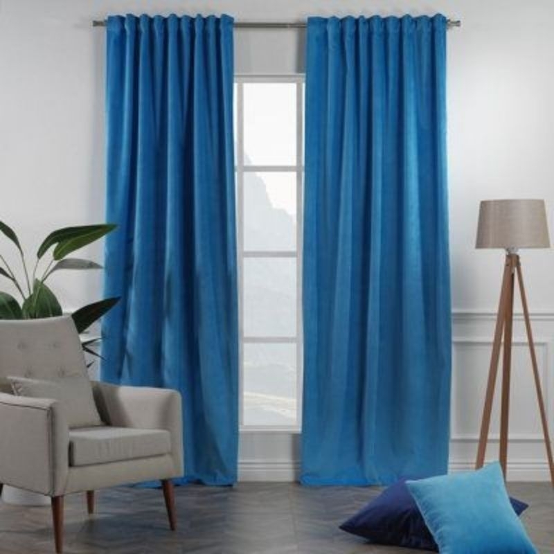 gorden blackout aesthetic polos minimalis biru bahan 100% import premium mewah untuk hordeng jendela