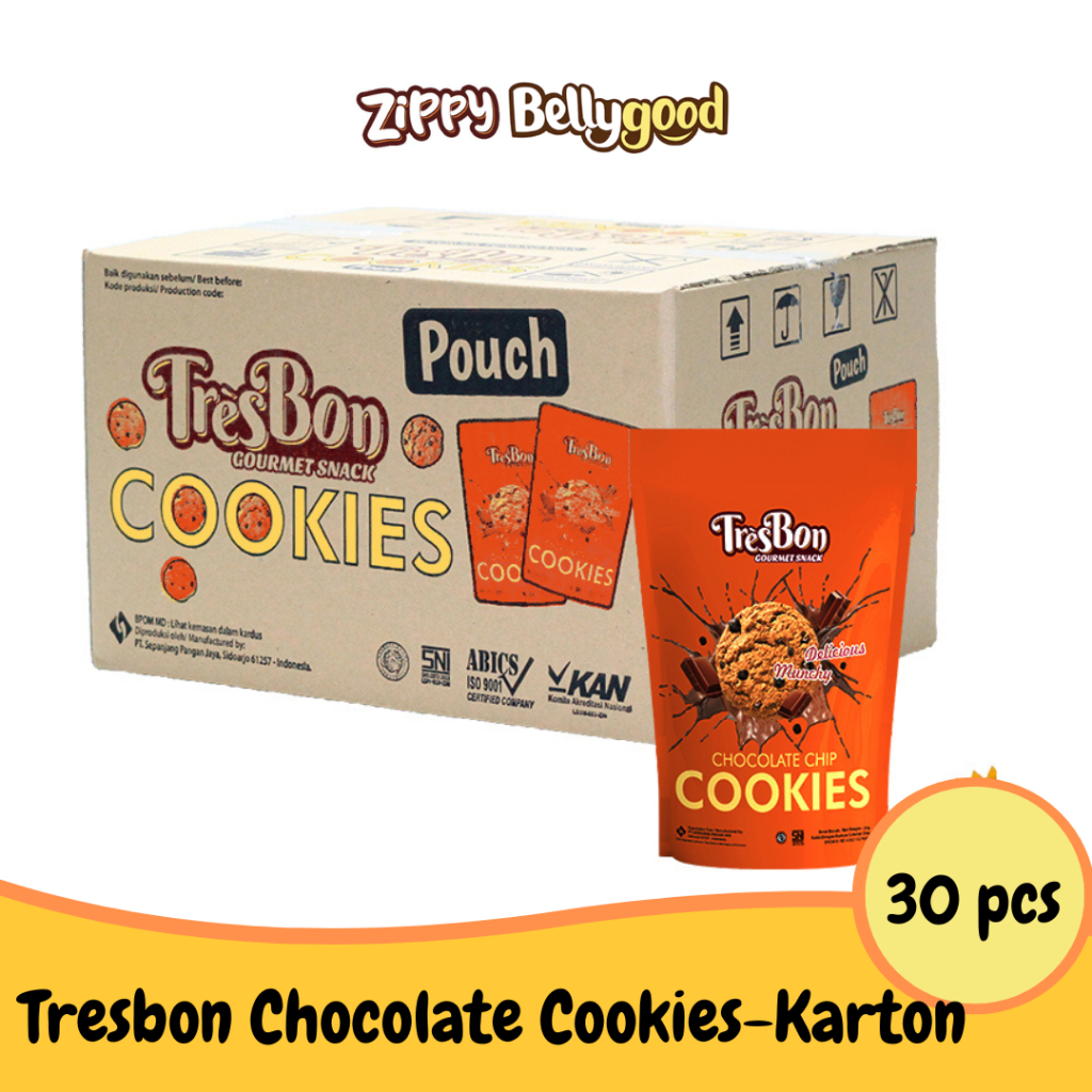 

Tresbon Chocolate Cookies Karton Isi 30 Pouch