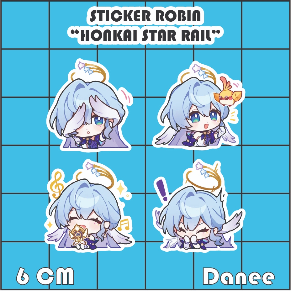 

[Stiker Honkai Star Rail Vinyl Anti Air] Robin, Stiker Anime Vinyl Tahan Air dan Awet, ukuran +-6 cm