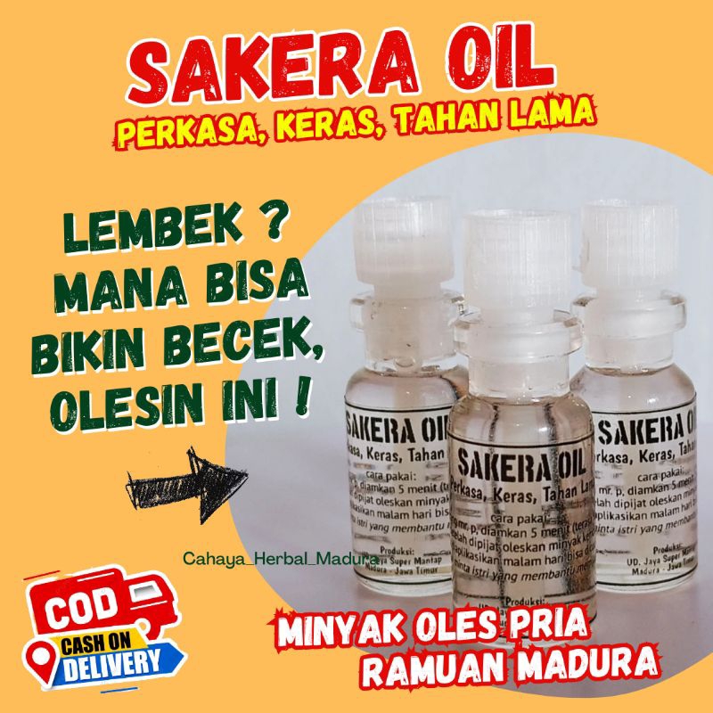 SAKERA OIL Minyak Oles Pria Perkasa Penambah Kejantanan Lelaki Ramuan Madura Keras dan Tahan Lama
