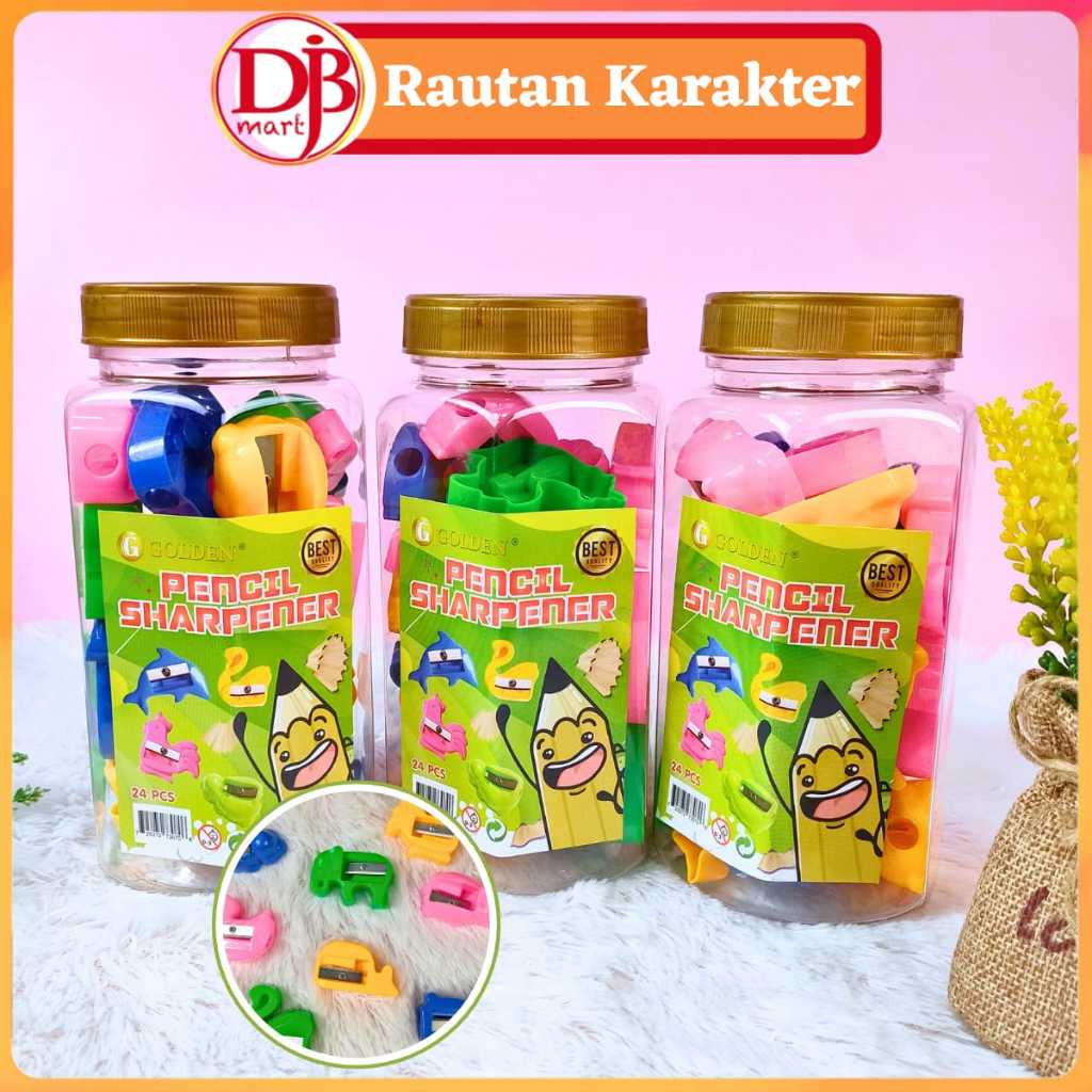 

DJB - Rautan Pensil Isi 24 Pcs / Serutan Toples Motif Karakter