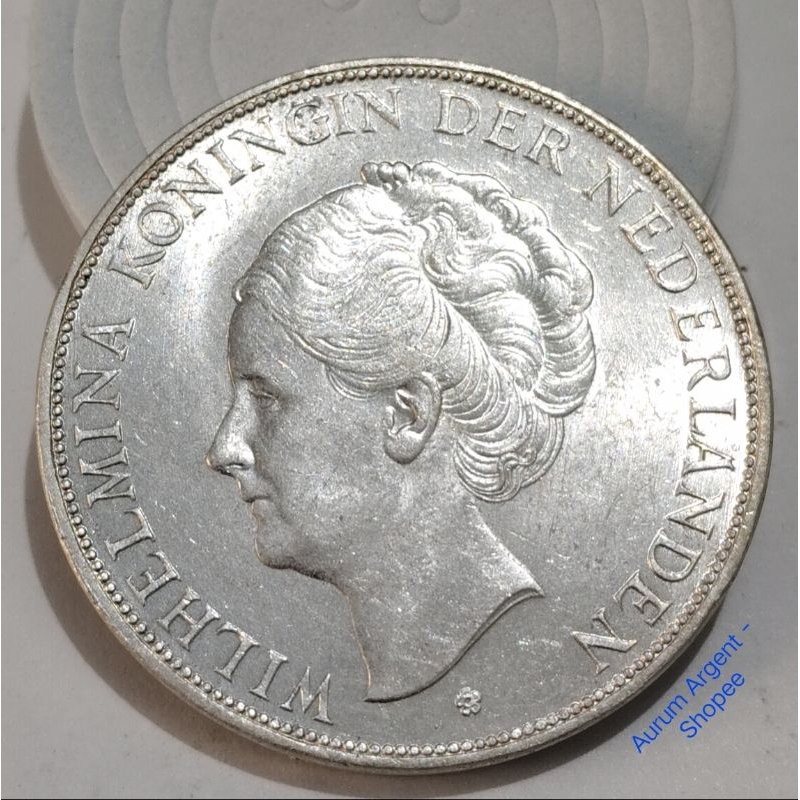 SWILH2.5G-1S.. 1 PC KOIN PERAK KUNO ASLI 2.5 GULDEN WILHELMINA TH 1931.  -- SILVER COIN --