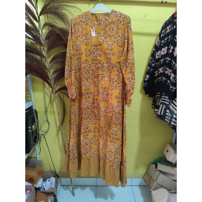 Gamis Monalisa Motif(Cuci Gudang)