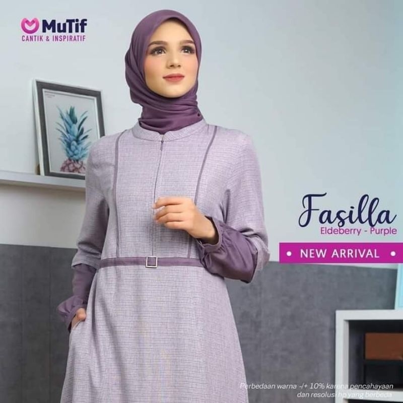 Mutif Terbaru Fasilla purple Gamis Muslim Wanita