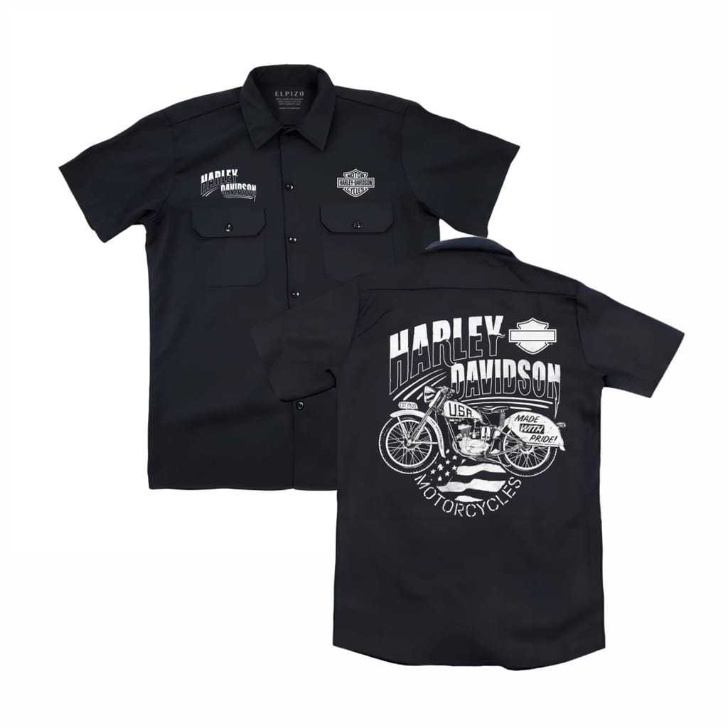 KEMEJA KERJA | WORKSHIRT | PDH HARLEY-DAVIDSON MADE WITH PRIDE | UNISEX | BAJU PRIA | BAJU WANITA | 