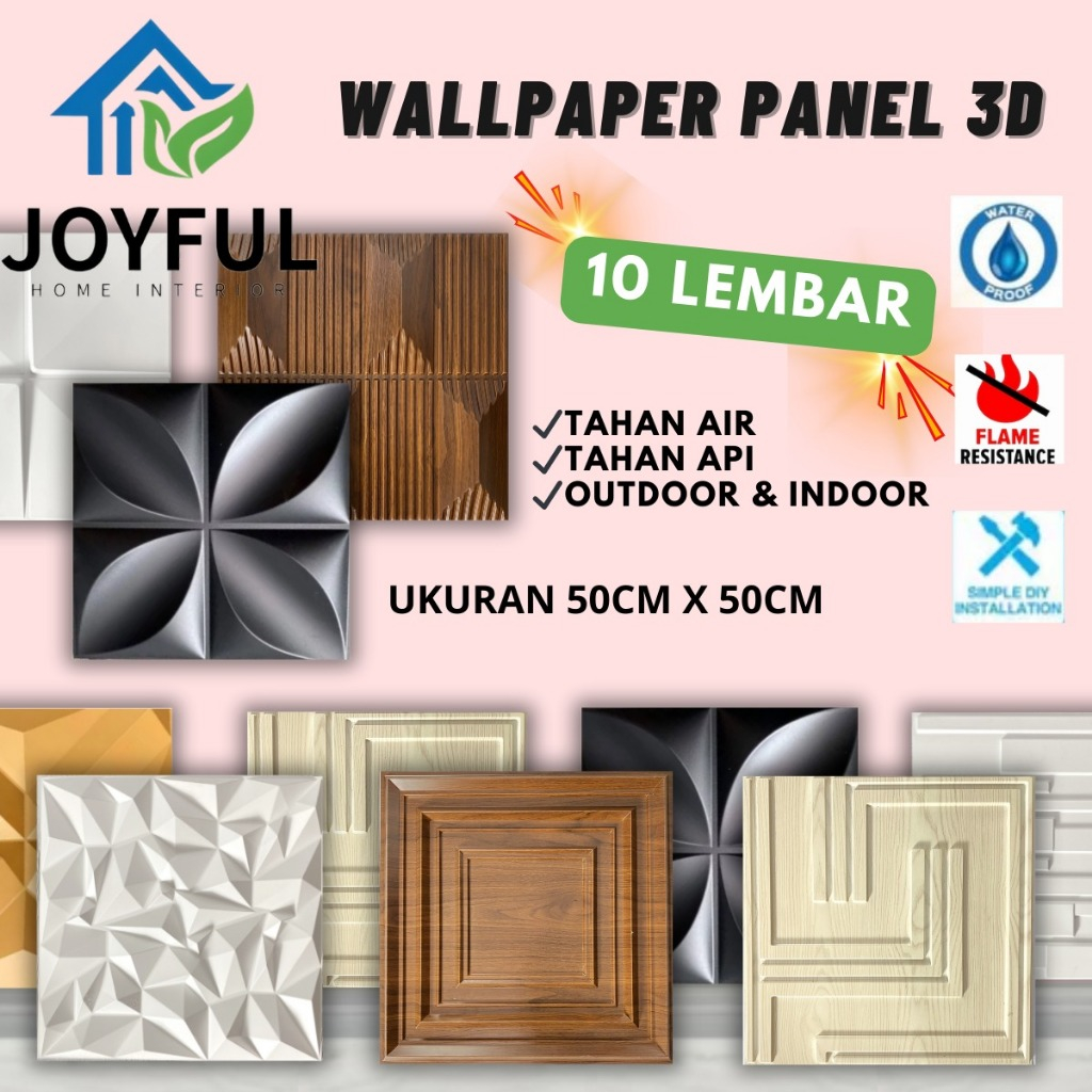 Joyful Home Interior - PAHE (10 PCS) WallPanel • 50cm x 50cm • High Quality