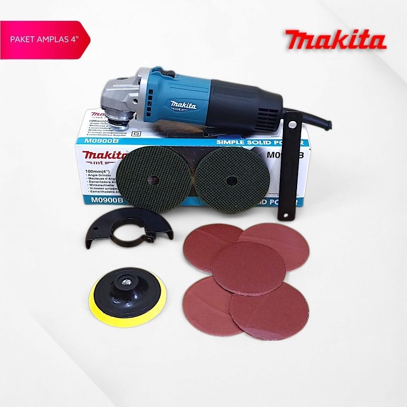 Paket Lengkap Mesin Gerinda MAKITA M0900B Bonus Mata Potong Besi+Velcro +Amplas 5pcs +Mata Potong Ka