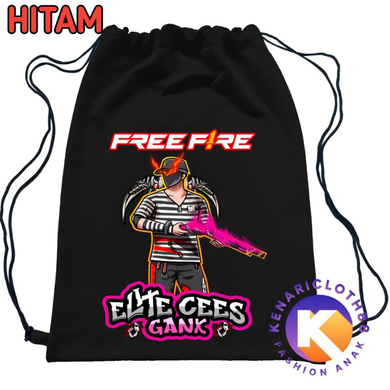 tas serut anak ff free firee sg 2jt string bag anak free firee sg 2jt gratis nama kamu