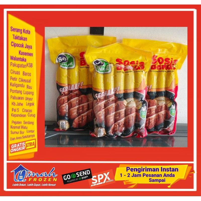 

So Nice Sosis Sapi 500gr,Sosis Bakar isi 10 pcs, Frozen Serang