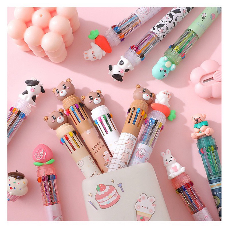 

Pulpen Pena Mekanik 10 Warna Motif Lucu Bear Peach Pen Alat Tulis #t05