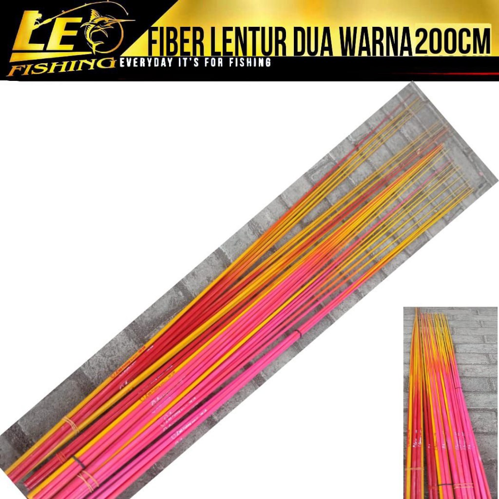 FIBER LENTUR 200CM DUA WARNA FIBER LEO FISHING SOLID CUSTOM JORAN PANCING HIGH QUALITY PRODUK FIBER 
