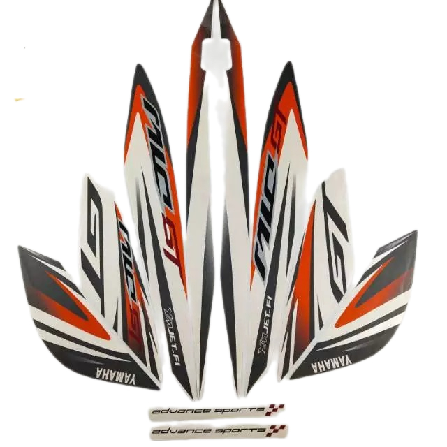 Stiker Striping Standart Mio GT 2014 Orange Putih List Stiker Standart Mio GT 2014 Mio GT 2014