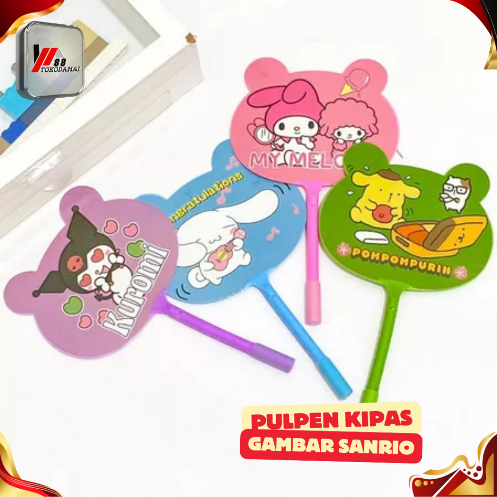 

Pulpen Kipas Mini 2 Fungsi Bisa tulis dan Kipas Manual Tinta Gel 12PCS FREE POUCH