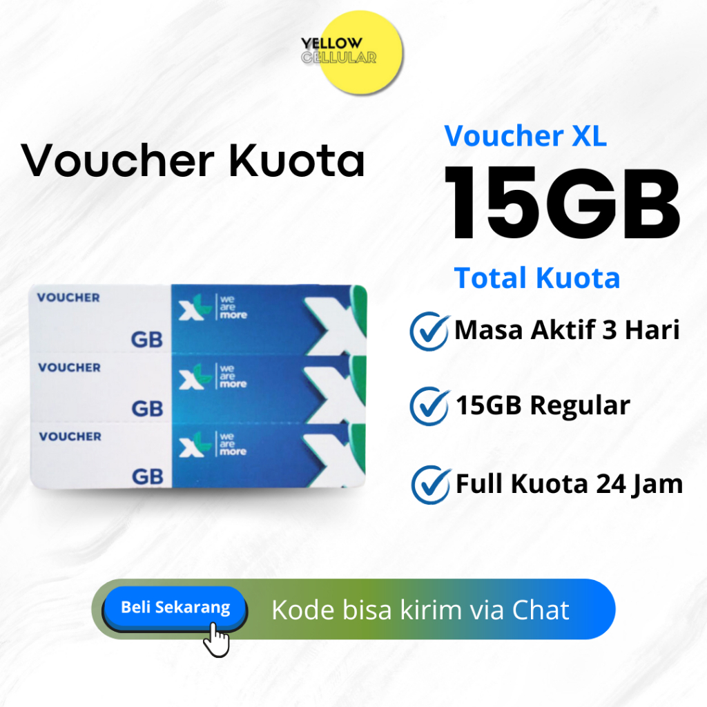 VOUCHER KUOTA XL AXIATA 15GB MASA AKTIF 3 HARI VOUCHER XL FULL KUOTA PAKET DATA MURAH KIRIM FISIK