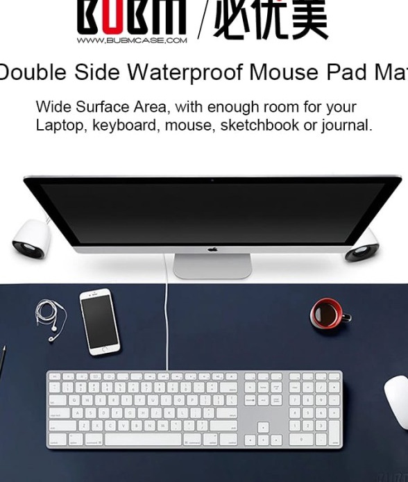 Super Triple W 9x45cm Leather Mousepad Game Desk Mat Keyboard Mouse Pad Wateroof BUBM
